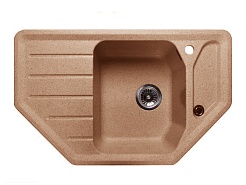 Granfest Мойка кухонная Corner GF-C800E Терракот угловая – фотография-1